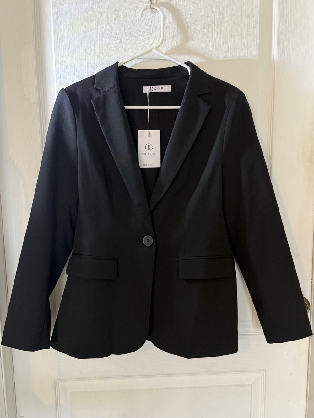 Cicy bell Black Single-Button Blazer